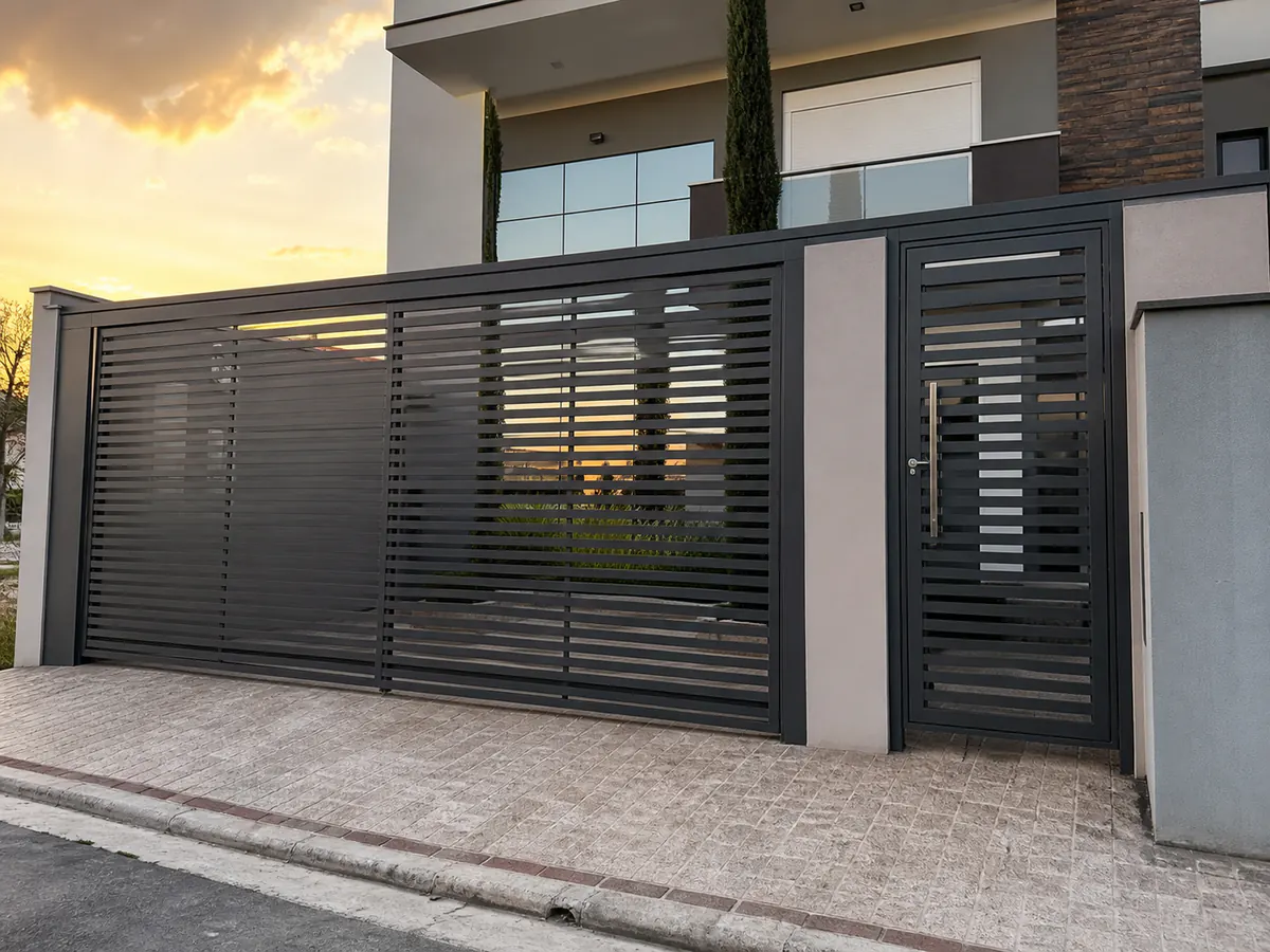 Portão de garagem automático com lâminas horizontais em Osasco